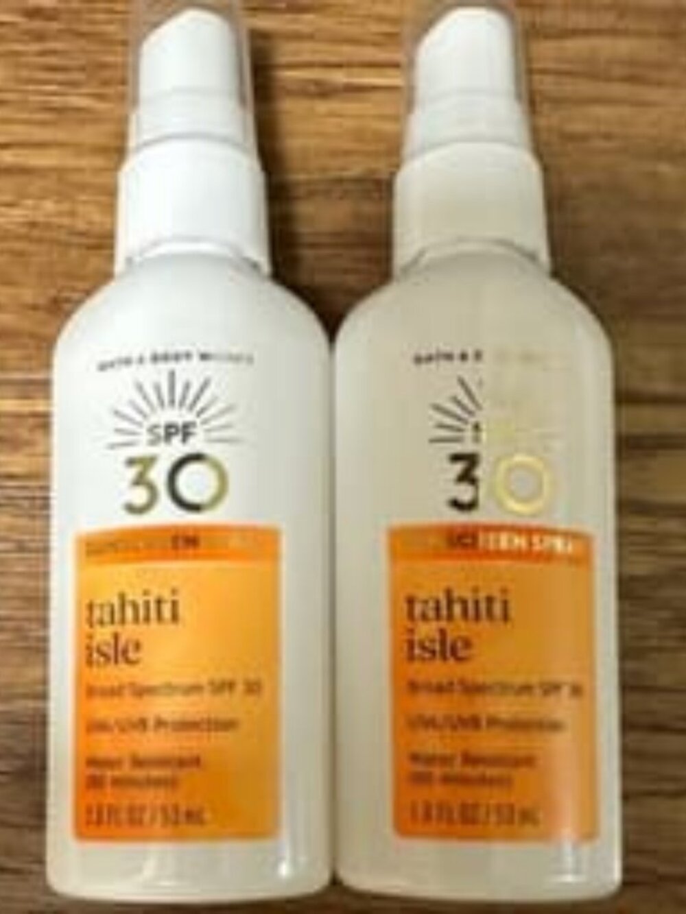 Bath & Body Works Tahiti Isle Sunscreen Spray SPF 30 6 fl oz - 2 Bottles Lotion